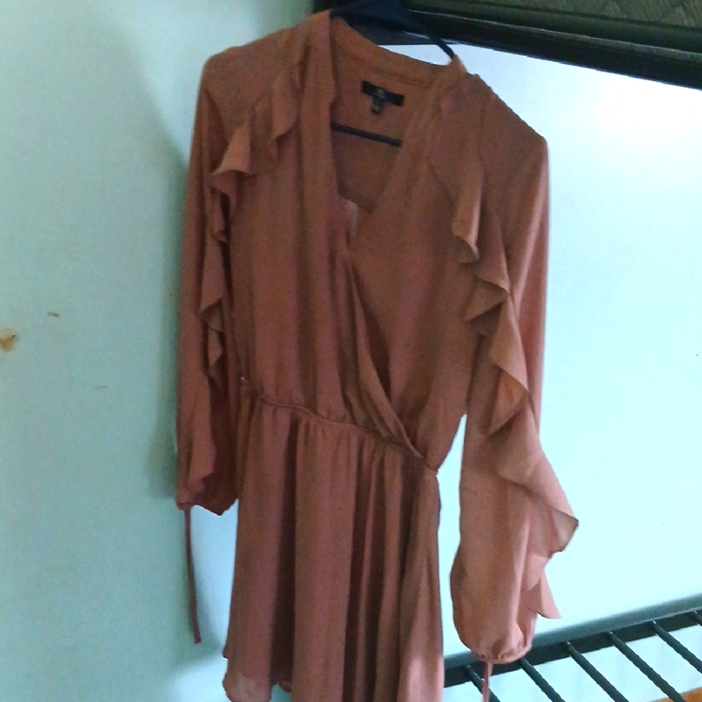 Ruffled Long Sleeve Dress
